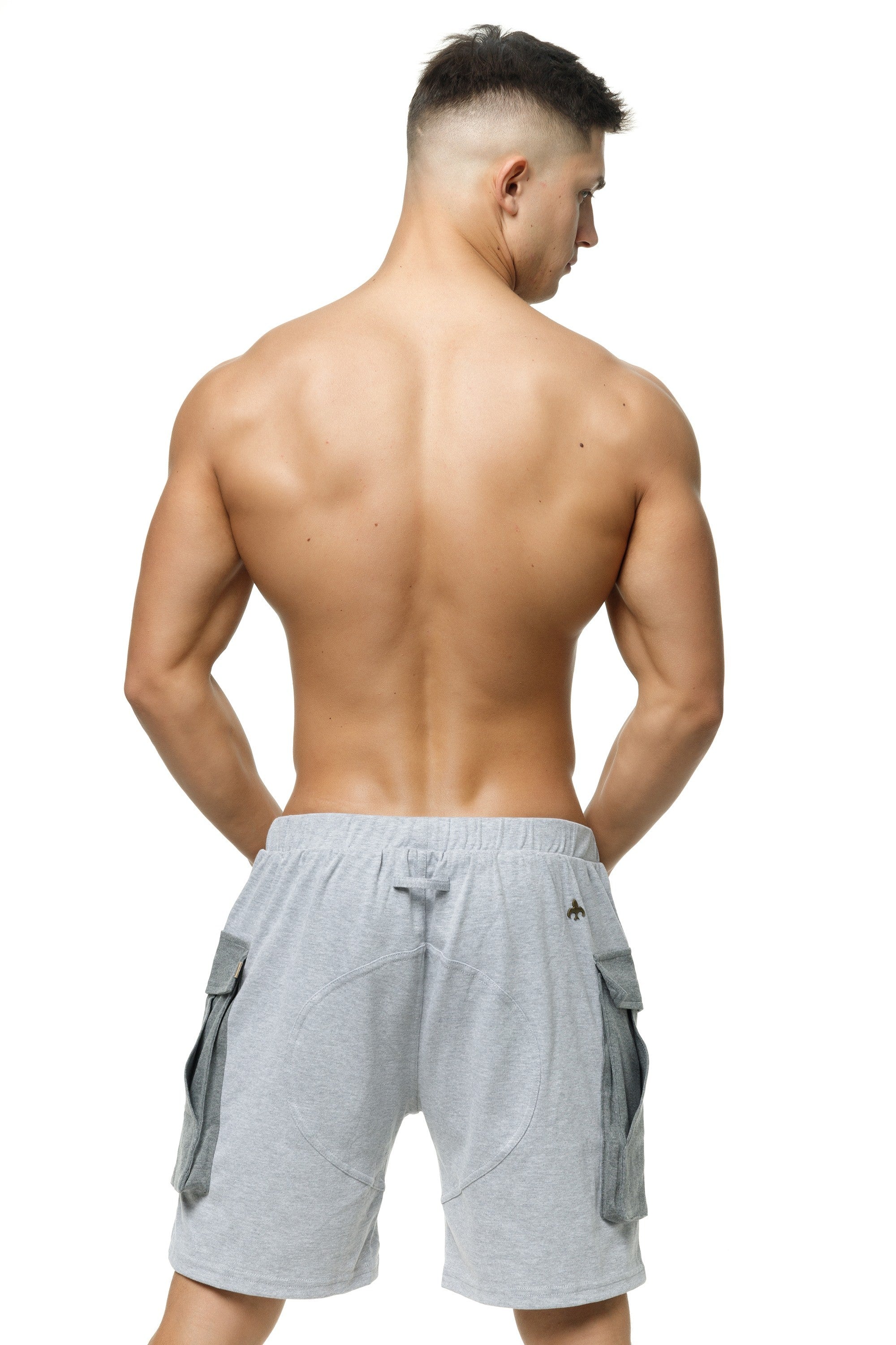 #Zaiden Cargo Shorts grey#colour_Zaiden Cargo Shorts grey