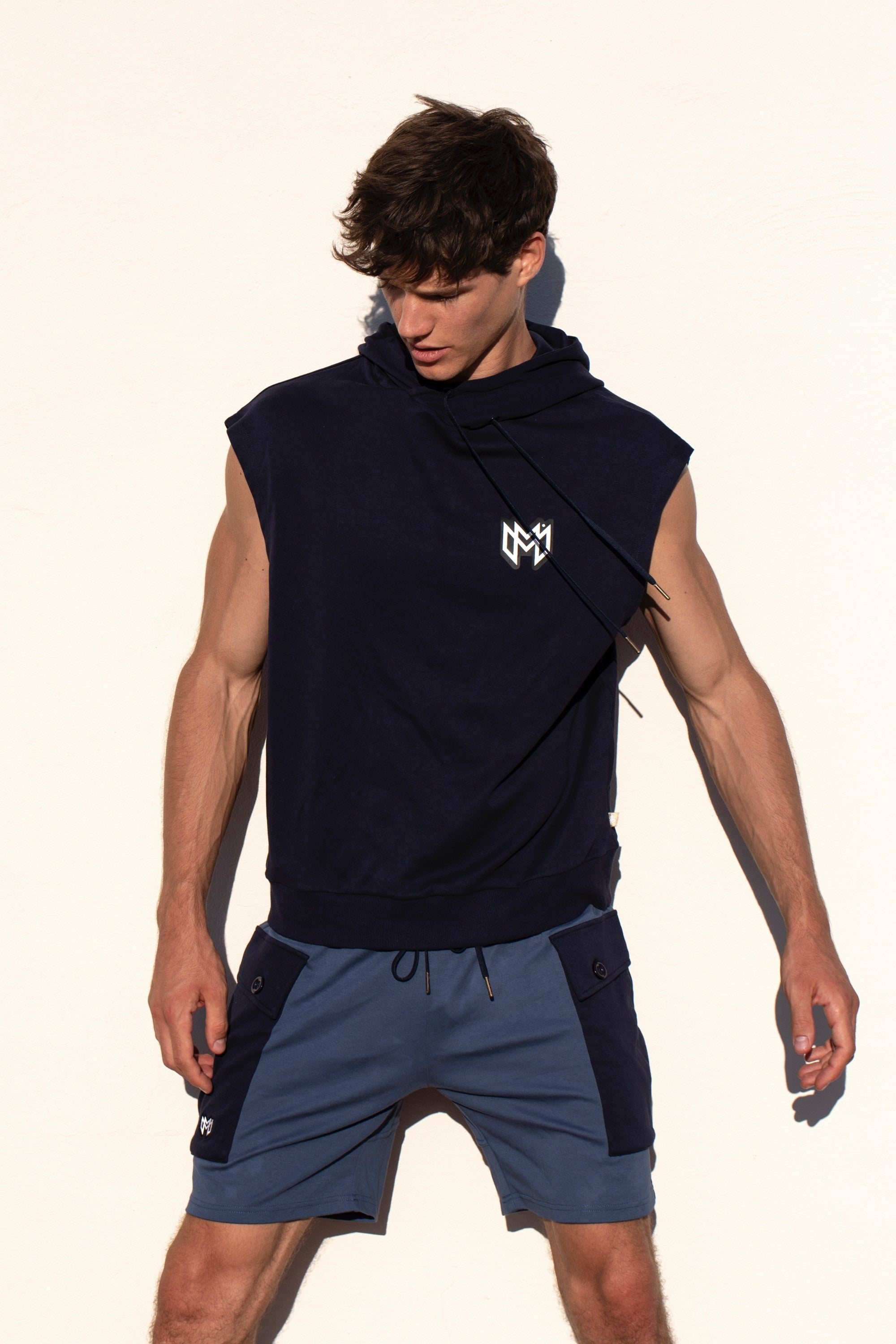 #Zaiden Cargo Shorts Blue#colour_Zaiden Cargo Shorts Blue